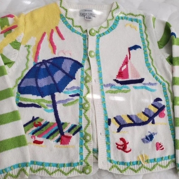 Casual Living Beachy Sweater Sz XL Long Sleeve Knit Sweater - Picture 1 of 9